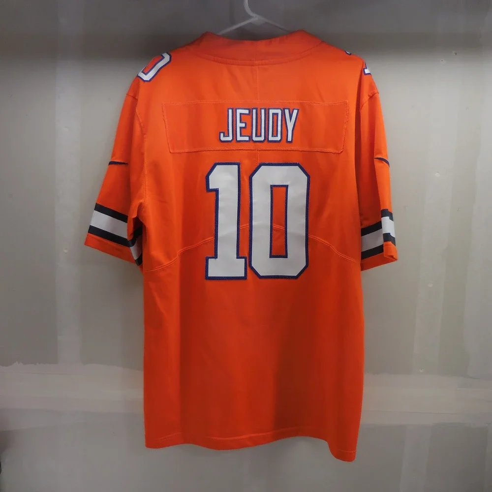 NFL Players Denver Broncos Jerry Jeudy 10 NFL Jersey Mens Large Orange Football